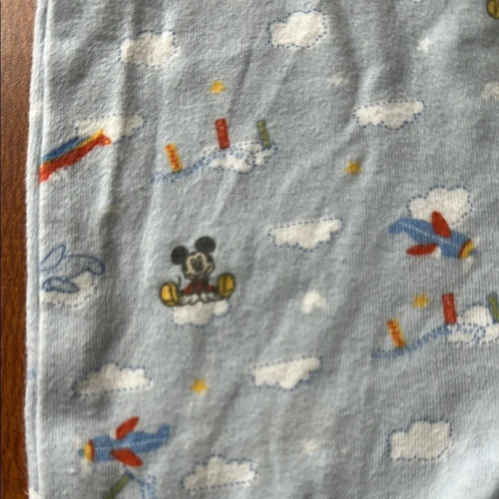 Vintage‎ Disney Light Blue Kids Footie with Playful Mickey Mouse Print